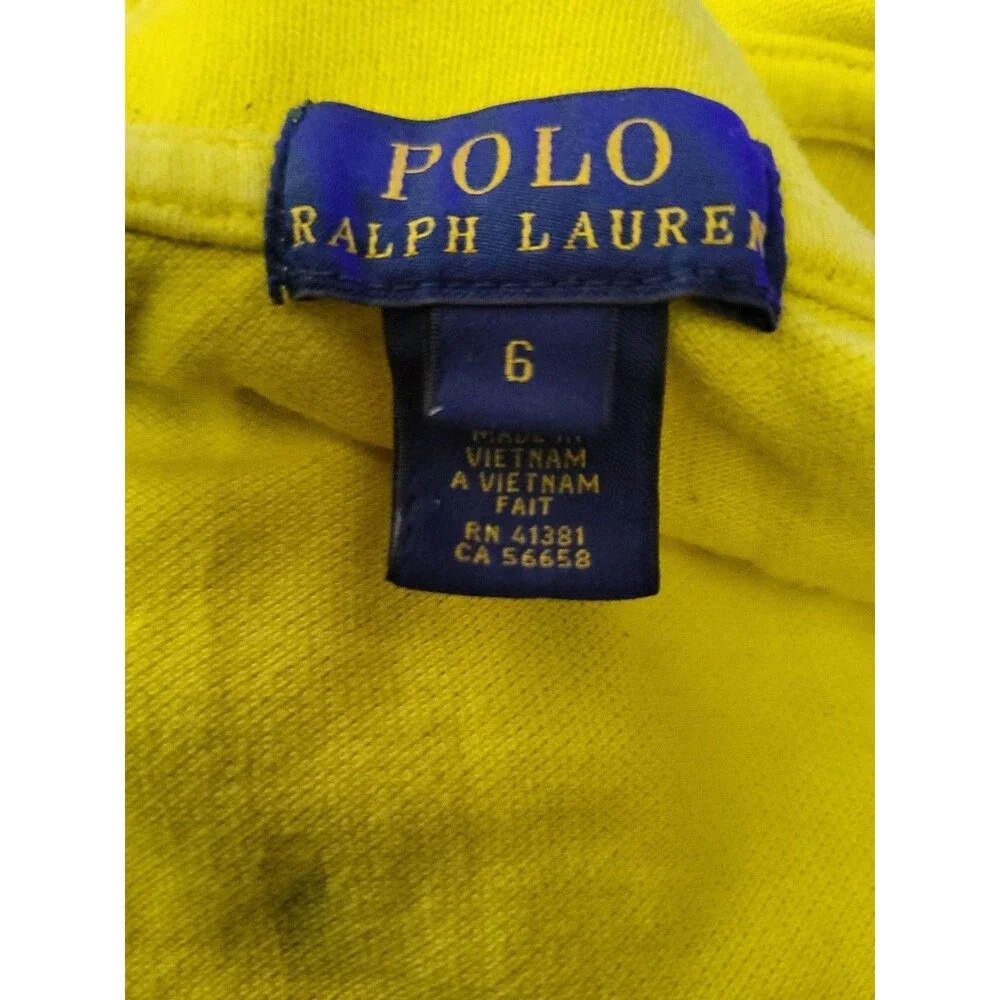 (#16) Polo By Ralph Lauren Short Sleeve Size Kid's 6 Yellow